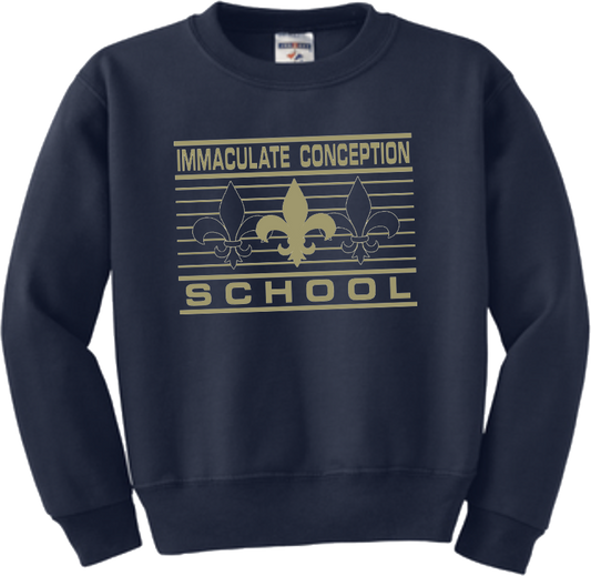ICS Crewneck - Lines & Fleur De Lis - Jerzees® - Adult NuBlend® Crewneck Sweatshirt - 562M