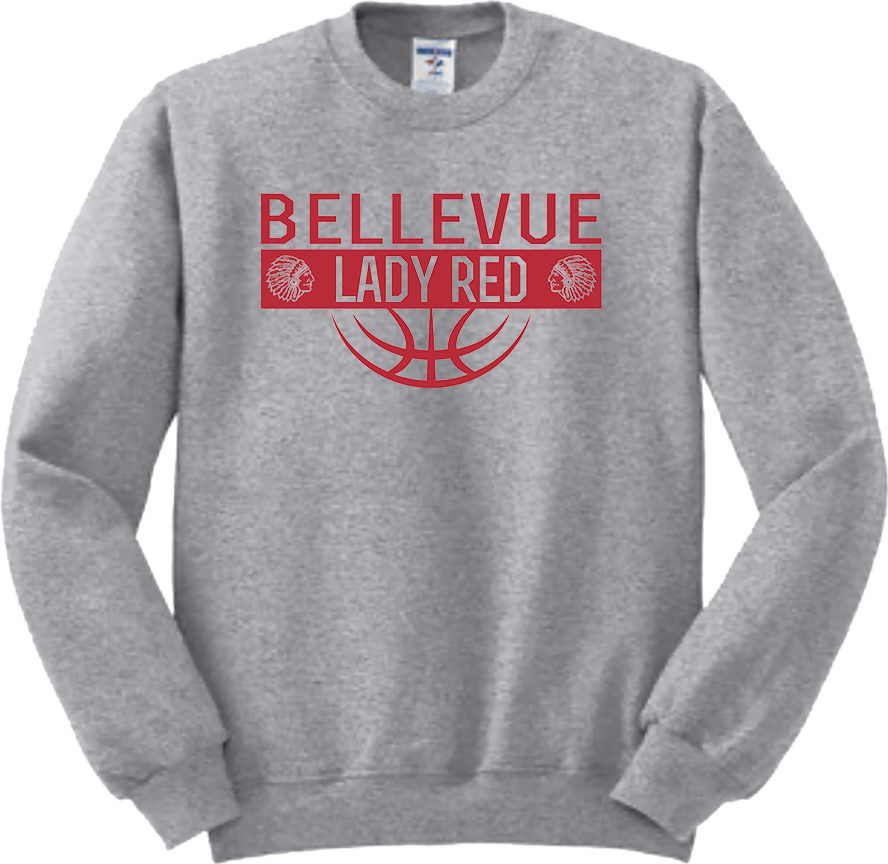 Bellevue Lady Red Ball (red) - Jerzees® - NuBlend® Crewneck Sweatshirt - 562B / 562M