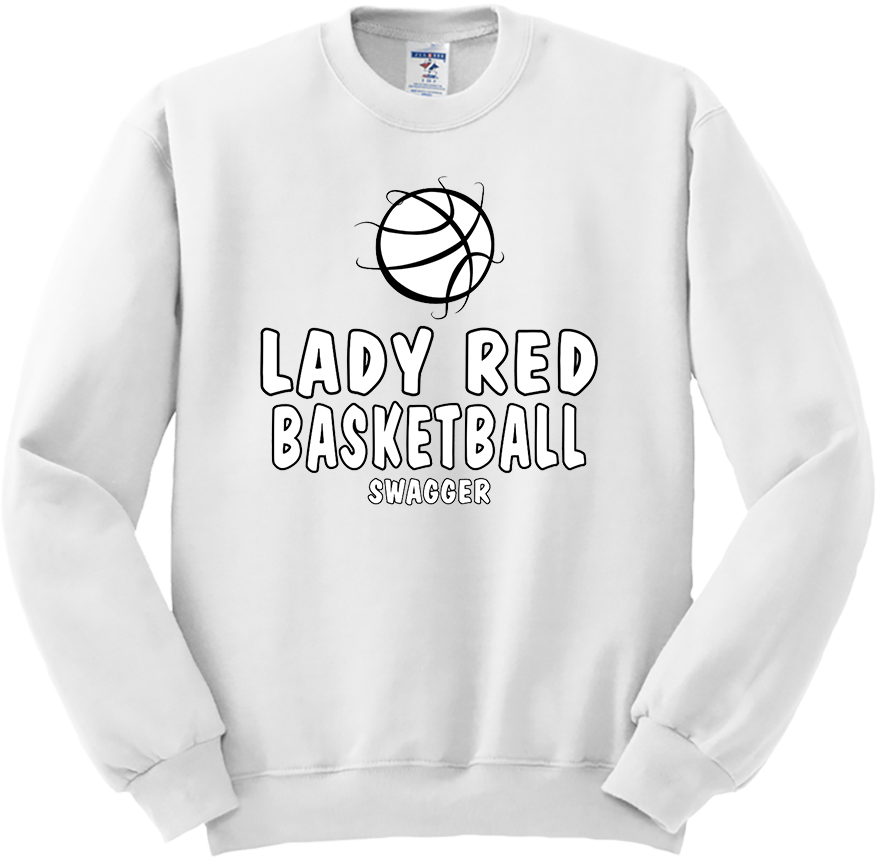 Bellevue Lady Red Basketball Swagger - Jerzees® - NuBlend® Crewneck Sweatshirt - 562B / 562M