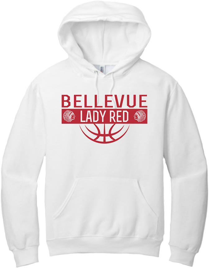 Bellevue Lady Red Ball (red) - Jerzees® - NuBlend® Pullover Hooded Sweatshirt - 996Y / 996M