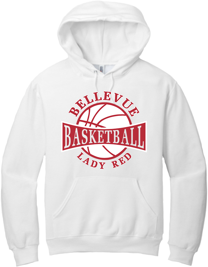 Bellevue Lady Red Basketball - Jerzees® - NuBlend® Pullover Hooded Sweatshirt - 996Y / 996M