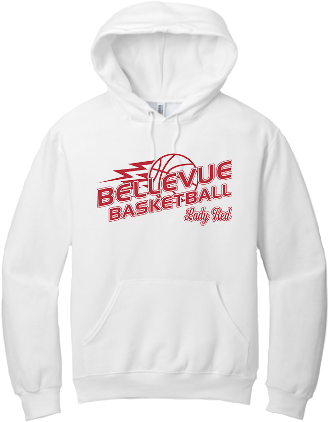 Bellevue Lady Red Basketball Lightning - Jerzees® - NuBlend® Pullover Hooded Sweatshirt - 996Y / 996M