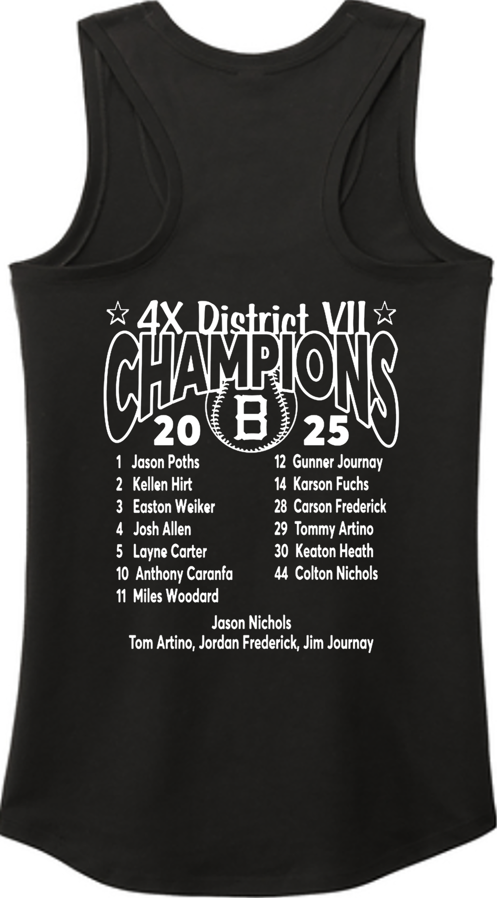 Little League - 2025 12U District Champions - District ® Women’s Perfect Tri ® Racerback Tank - DM138L
