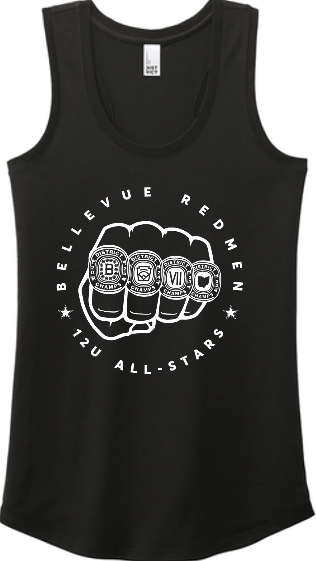 Little League - 2025 12U District Champions - District ® Women’s Perfect Tri ® Racerback Tank - DM138L