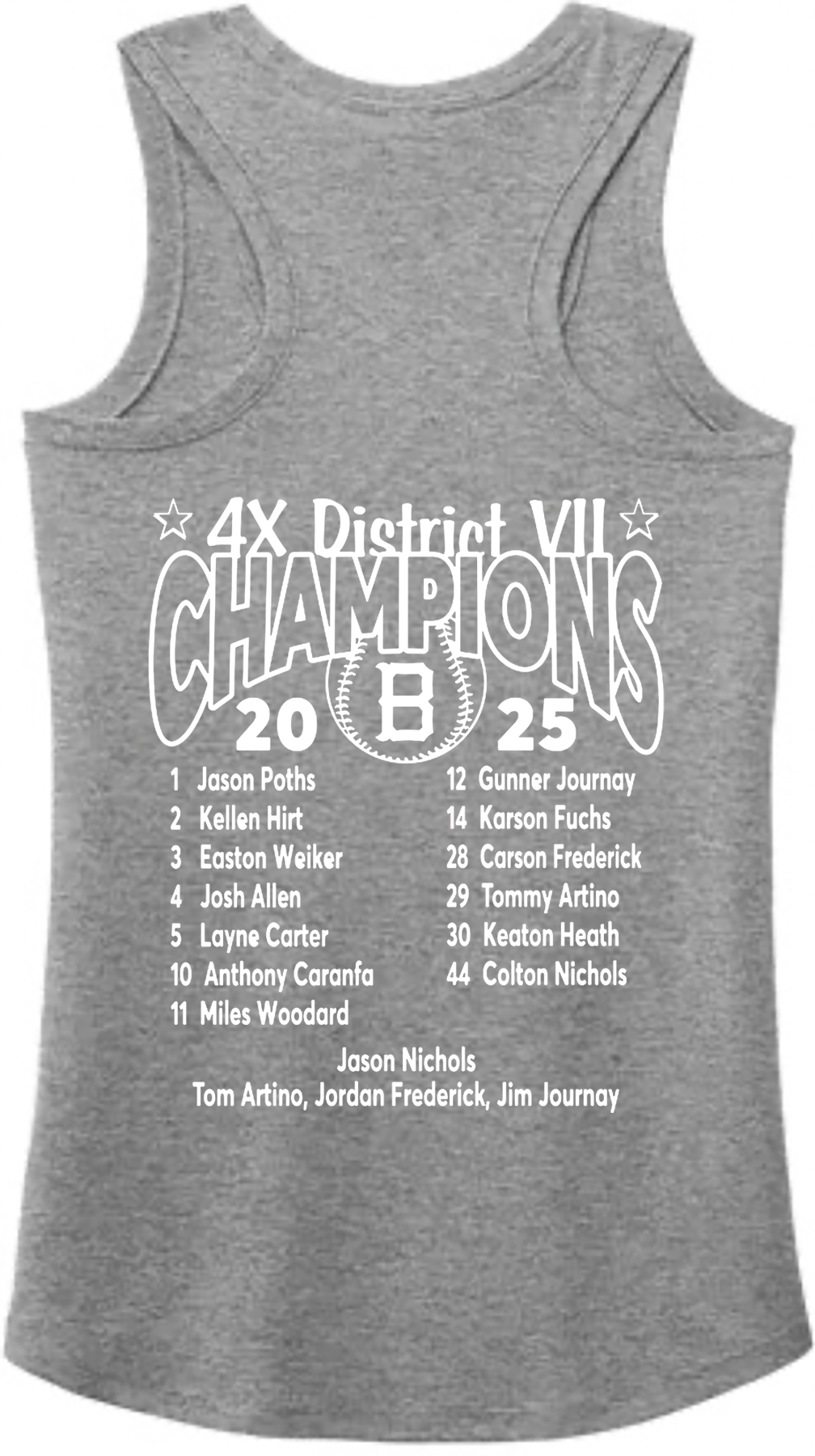 Little League - 2025 12U District Champions - District ® Women’s Perfect Tri ® Racerback Tank - DM138L