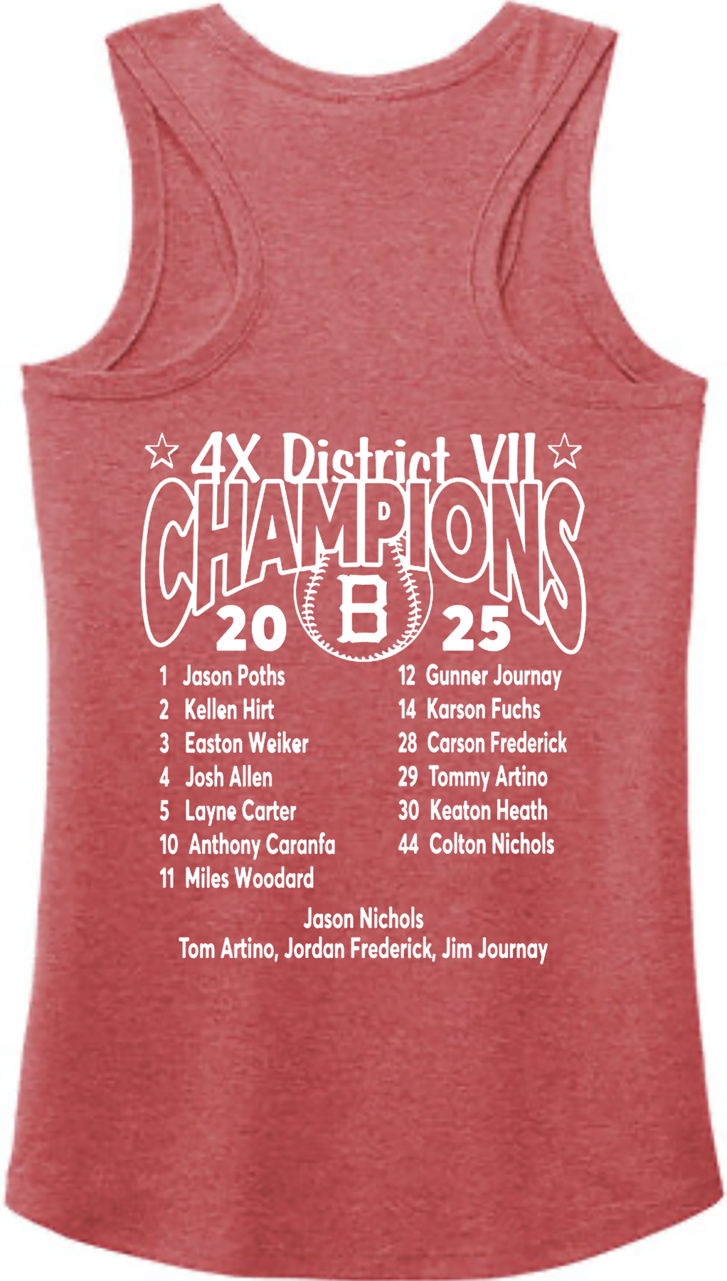 Little League - 2025 12U District Champions - District ® Women’s Perfect Tri ® Racerback Tank - DM138L