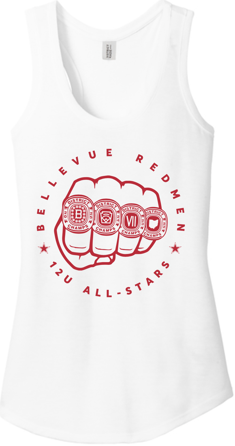 Little League - 2025 12U District Champions - District ® Women’s Perfect Tri ® Racerback Tank - DM138L