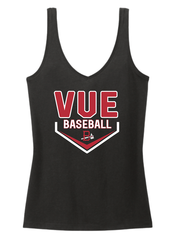 District® Vue Black Women's Perfect Blend® CVC V-Neck Tank DT154