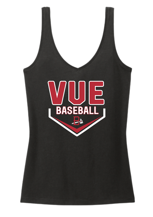 District® Vue Black Women's Perfect Blend® CVC V-Neck Tank DT154