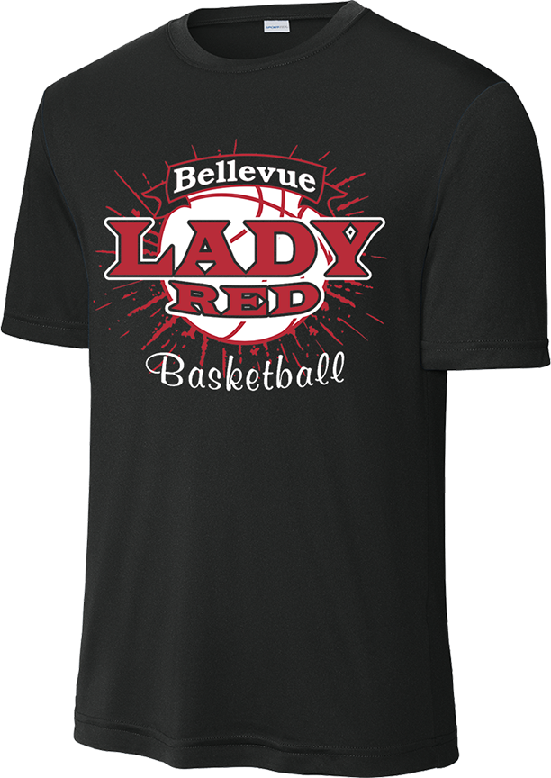 Bellevue Lady Red Basketball Banner (red) - Sport-Tek® PosiCharge® Competitor™ Tee - YST350 / ST350