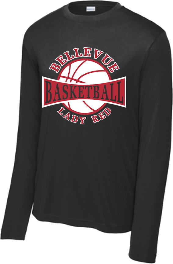Bellevue Lady Red Basketball - Sport-Tek® Long Sleeve PosiCharge® Competitor™ Tee - YST350LS / ST350LS