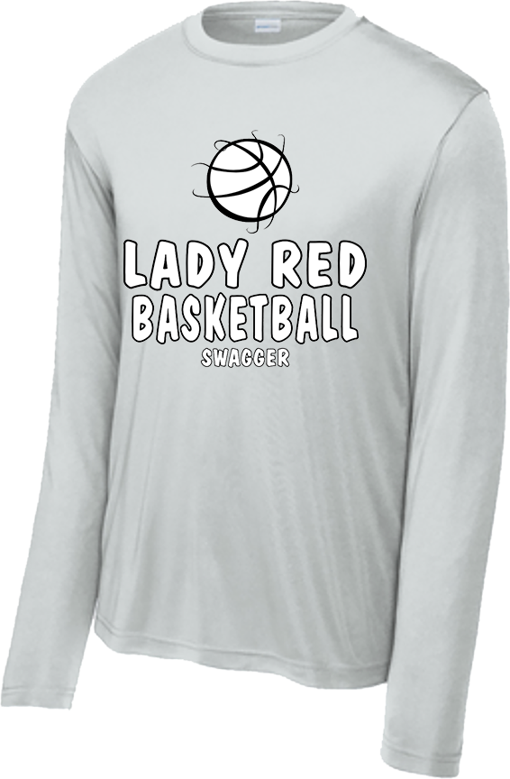 Bellevue Lady Red Basketball Swagger - Sport-Tek® Long Sleeve PosiCharge® Competitor™ Tee - YST350LS / ST350LS