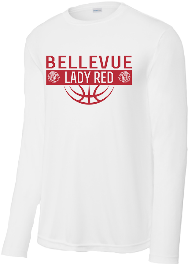 Bellevue Lady Red Ball (red) - Sport-Tek® Long Sleeve PosiCharge® Competitor™ Tee - YST350LS / ST350LS