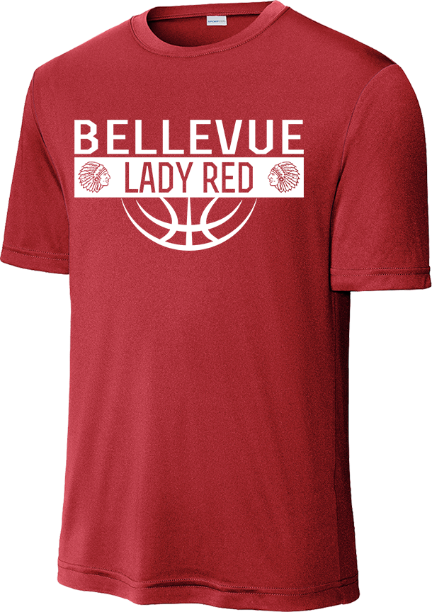 Bellevue Lady Red Ball (all white) - Sport-Tek® PosiCharge® Competitor™ Tee - YST350 / ST350