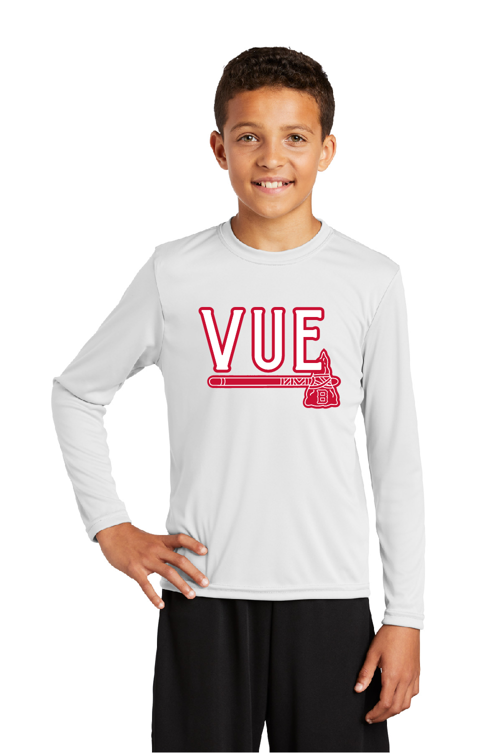 Sport-Tek® Vue White Youth Long Sleeve PosiCharge® Competitor™ Tee YST350LS