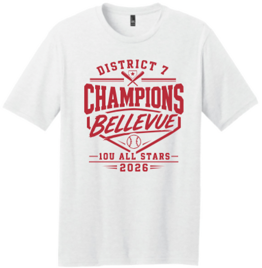 Bellevue LL All Stars 10U District Champs Shirts