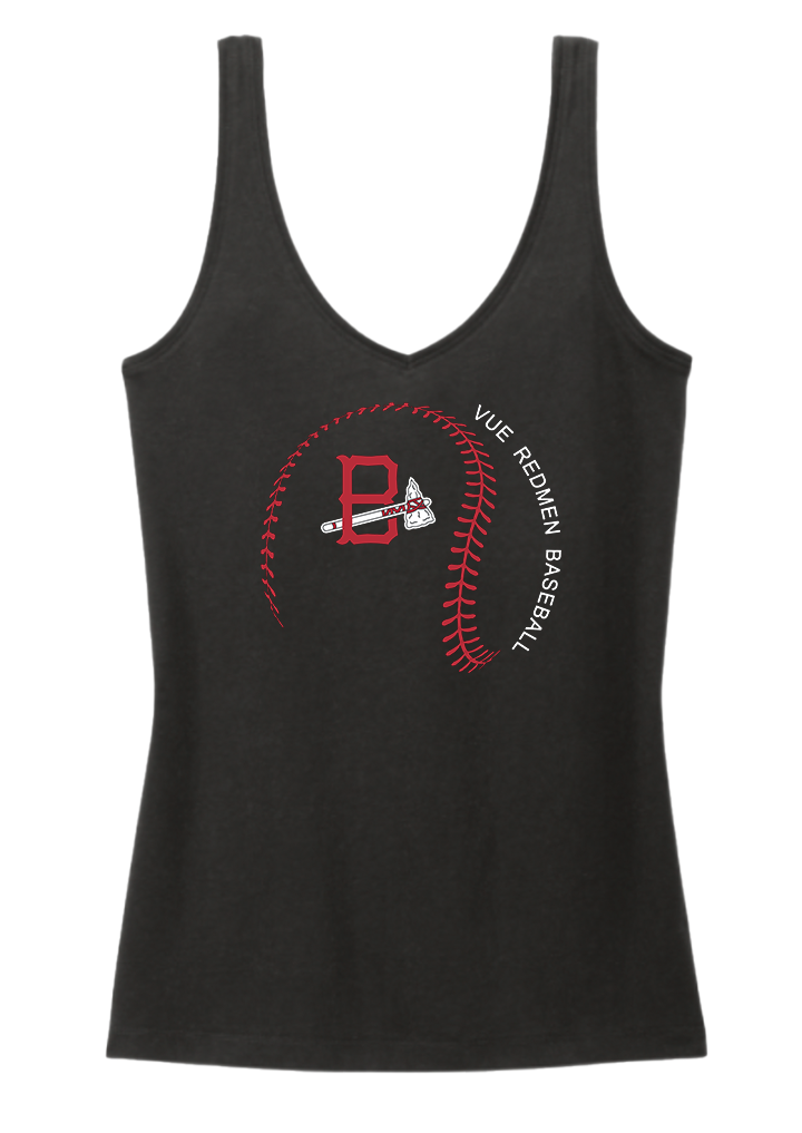 District® Vue Black Women's Perfect Blend® CVC V-Neck Tank DT154