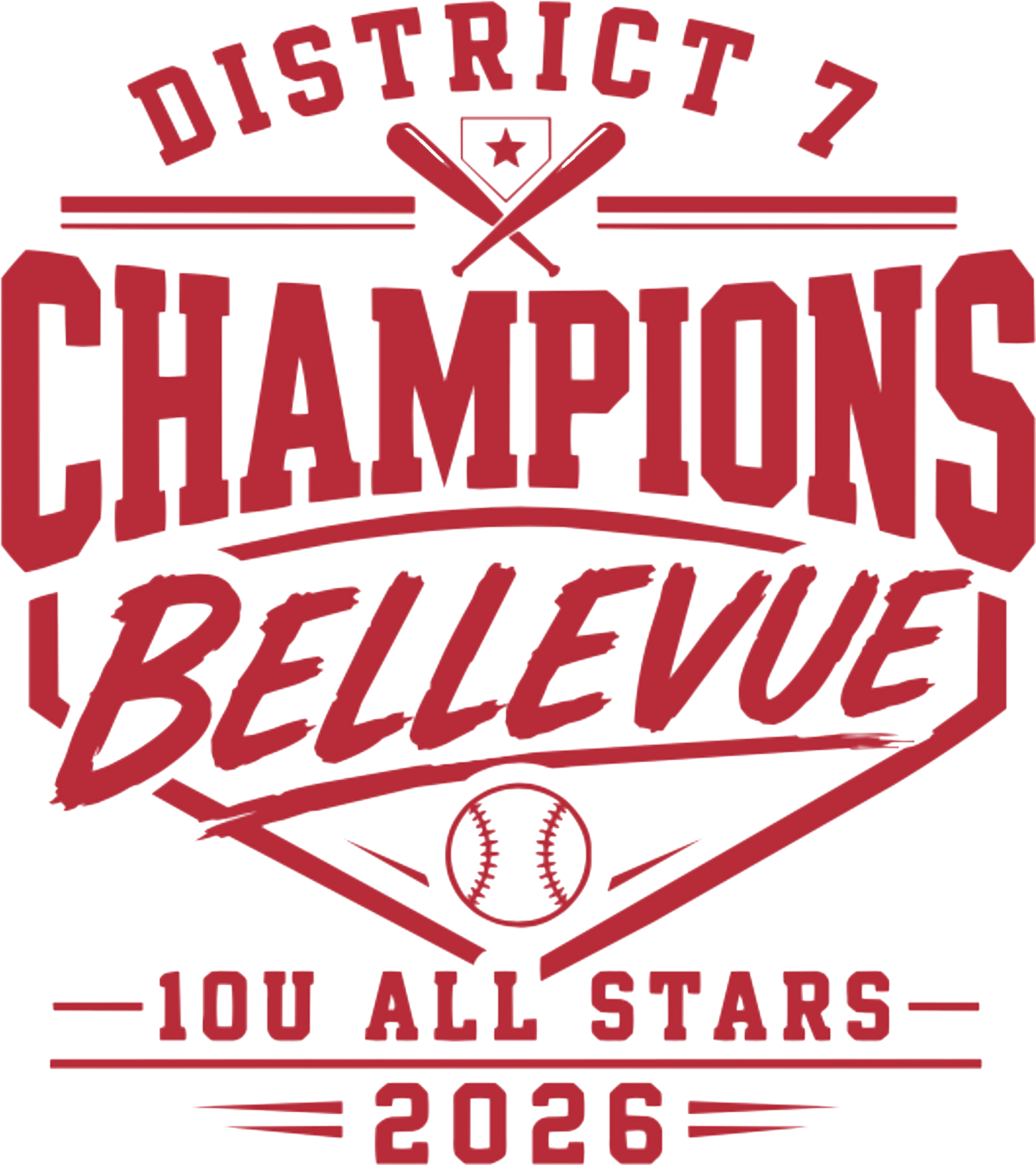 Bellevue LL All Stars 10U District Champs Shirts