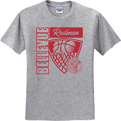 Bellevue Redmen Hoops Hero (red)  - Jerzees® - Youth Dri-Power® 50/50 Cotton/Poly T-Shirt - 29B