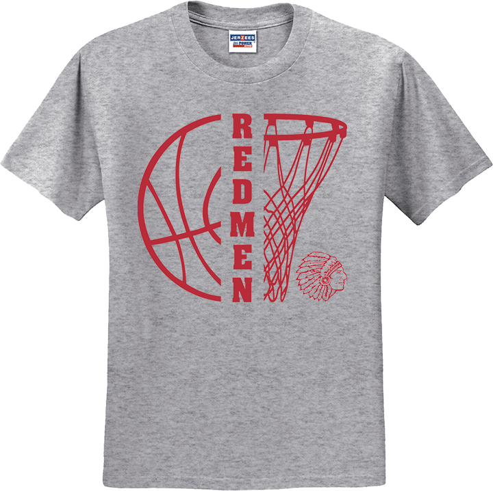 Bellevue Redmen Hoops Split - Jerzees® - Youth Dri-Power® 50/50 Cotton/Poly T-Shirt - 29B