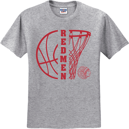 Bellevue Redmen Hoops Split - Jerzees® - Youth Dri-Power® 50/50 Cotton/Poly T-Shirt - 29B