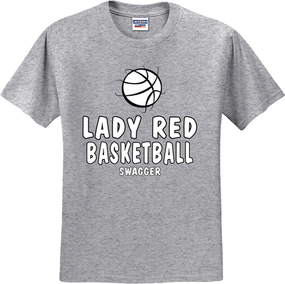 Bellevue Lady Red Basketball Swagger - Jerzees® - Dri-Power® 50/50 Cotton/Poly T-Shirt - 29B / 29M