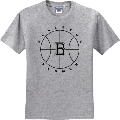 Bellevue Redmen B Ball (black) - Jerzees® - Youth Dri-Power® 50/50 Cotton/Poly T-Shirt - 29B