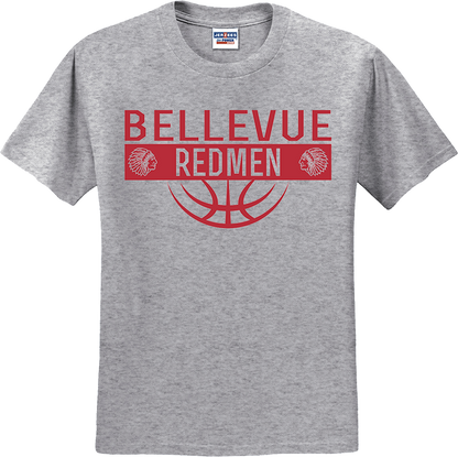 Bellevue Redmen Ball (red) - Jerzees® - Youth Dri-Power® 50/50 Cotton/Poly T-Shirt - 29B