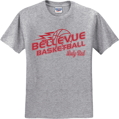 Bellevue Lady Red Basketball Lightning - Jerzees® - Dri-Power® 50/50 Cotton/Poly T-Shirt - 29B / 29M