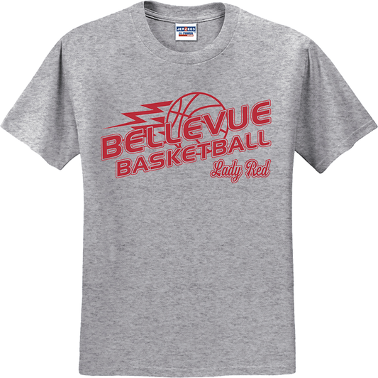 Bellevue Lady Red Basketball Lightning - Jerzees® - Dri-Power® 50/50 Cotton/Poly T-Shirt - 29B / 29M