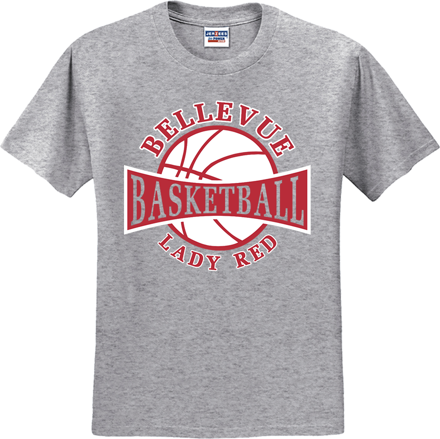 Bellevue Lady Red Basketball - Jerzees® - Dri-Power® 50/50 Cotton/Poly T-Shirt - 29B / 29M