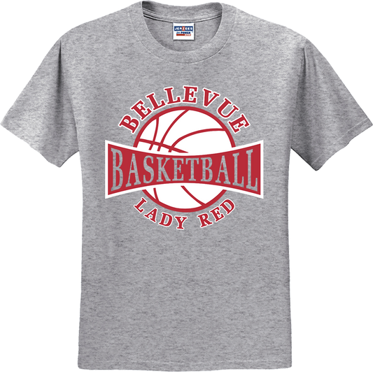 Bellevue Lady Red Basketball - Jerzees® - Dri-Power® 50/50 Cotton/Poly T-Shirt - 29B / 29M