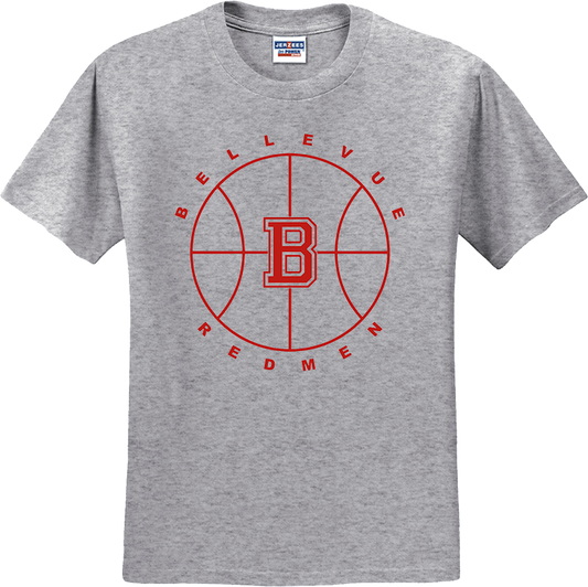 Bellevue Redmen B Ball (red) - Jerzees® - Youth Dri-Power® 50/50 Cotton/Poly T-Shirt - 29B