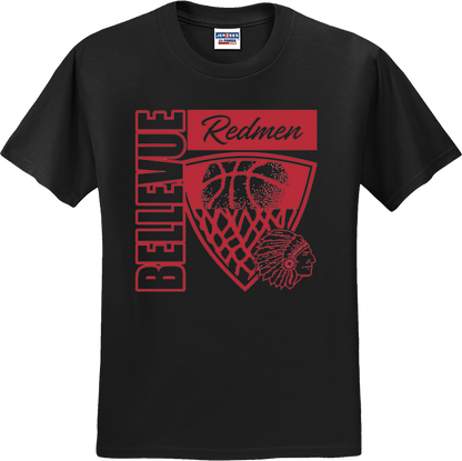 Bellevue Redmen Hoops Hero (red)  - Jerzees® - Youth Dri-Power® 50/50 Cotton/Poly T-Shirt - 29B