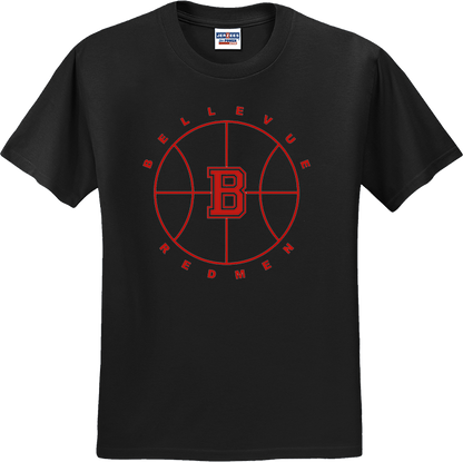 Bellevue Redmen B Ball (red) - Jerzees® - Youth Dri-Power® 50/50 Cotton/Poly T-Shirt - 29B