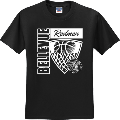 Bellevue Redmen Hoops Hero (all white)  - Jerzees® - Youth Dri-Power® 50/50 Cotton/Poly T-Shirt - 29B