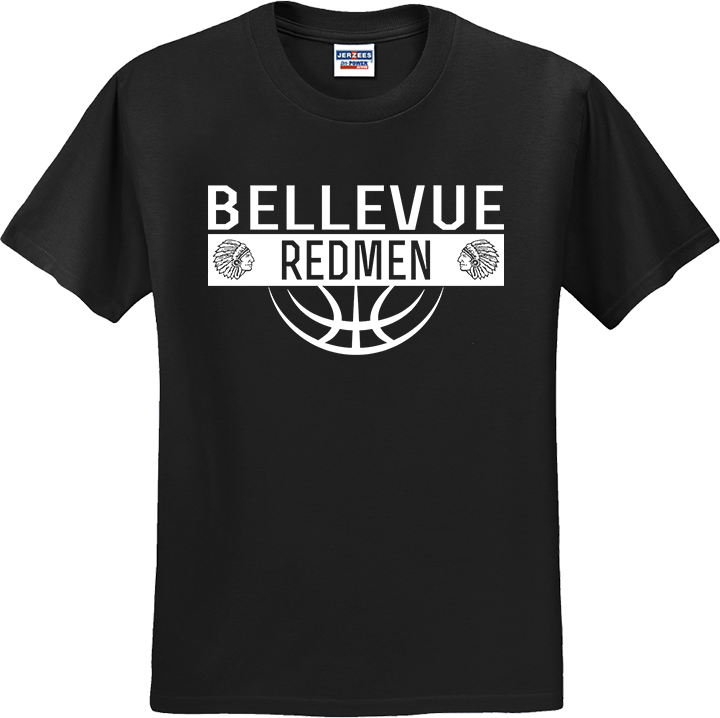 Bellevue Redmen Ball (all white) - Jerzees® - Youth Dri-Power® 50/50 Cotton/Poly T-Shirt - 29B