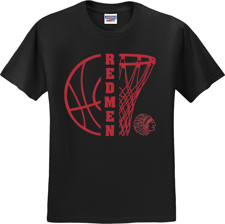 Bellevue Redmen Hoops Split - Jerzees® - Youth Dri-Power® 50/50 Cotton/Poly T-Shirt - 29B