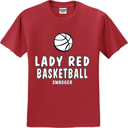 Bellevue Lady Red Basketball Swagger - Jerzees® - Dri-Power® 50/50 Cotton/Poly T-Shirt - 29B / 29M