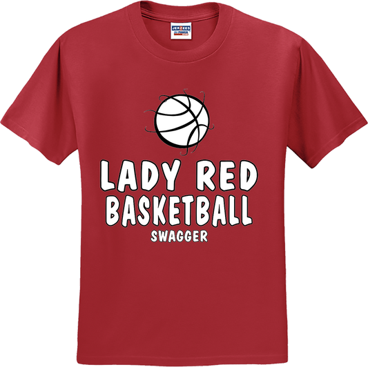 Bellevue Lady Red Basketball Swagger - Jerzees® - Dri-Power® 50/50 Cotton/Poly T-Shirt - 29B / 29M