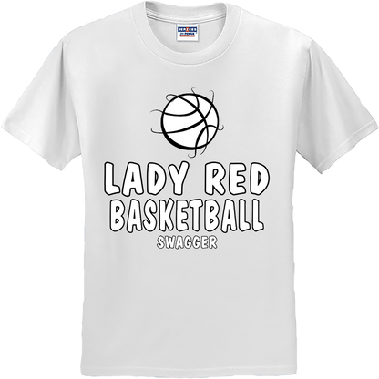 Bellevue Lady Red Basketball Swagger - Jerzees® - Dri-Power® 50/50 Cotton/Poly T-Shirt - 29B / 29M