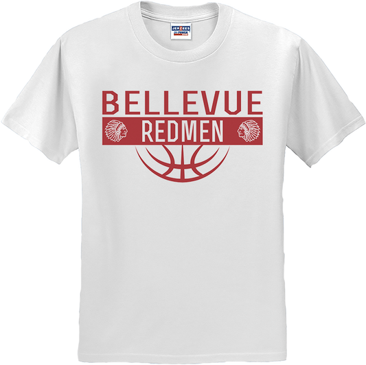 Bellevue Redmen Ball (red) - Jerzees® - Youth Dri-Power® 50/50 Cotton/Poly T-Shirt - 29B