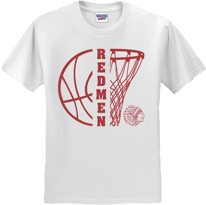 Bellevue Redmen Hoops Split - Jerzees® - Youth Dri-Power® 50/50 Cotton/Poly T-Shirt - 29B