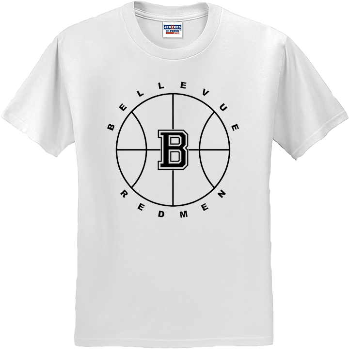 Bellevue Redmen B Ball (black) - Jerzees® - Youth Dri-Power® 50/50 Cotton/Poly T-Shirt - 29B