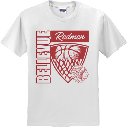 Bellevue Redmen Hoops Hero (red)  - Jerzees® - Youth Dri-Power® 50/50 Cotton/Poly T-Shirt - 29B