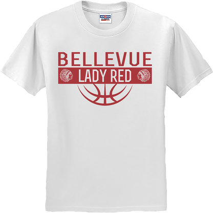 Bellevue Lady Red Ball (red) - Jerzees® - Dri-Power® 50/50 Cotton/Poly T-Shirt - 29B / 29M