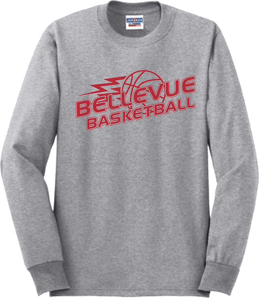 Bellevue Basketball Lightning - Jerzees® - Adult Dri-Power® 50/50 Cotton/Poly Long Sleeve T-Shirt- 29LS