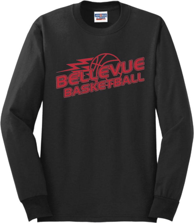 Bellevue Basketball Lightning - Jerzees® - Adult Dri-Power® 50/50 Cotton/Poly Long Sleeve T-Shirt- 29LS