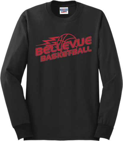 Bellevue Basketball Lightning - Jerzees® - Adult Dri-Power® 50/50 Cotton/Poly Long Sleeve T-Shirt- 29LS