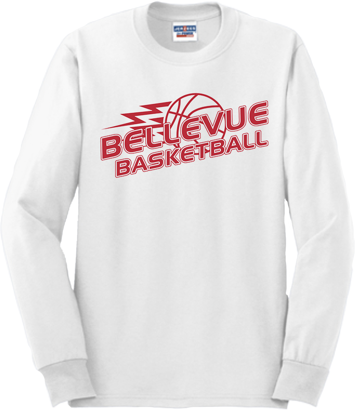 Bellevue Basketball Lightning - Jerzees® - Adult Dri-Power® 50/50 Cotton/Poly Long Sleeve T-Shirt- 29LS